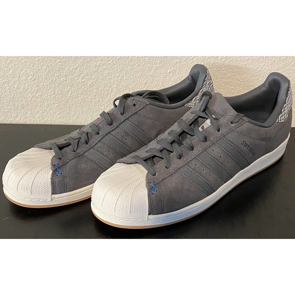RARE Adidas Superstars Gray Leather GUM Sneakers Men's Size 13 B27573